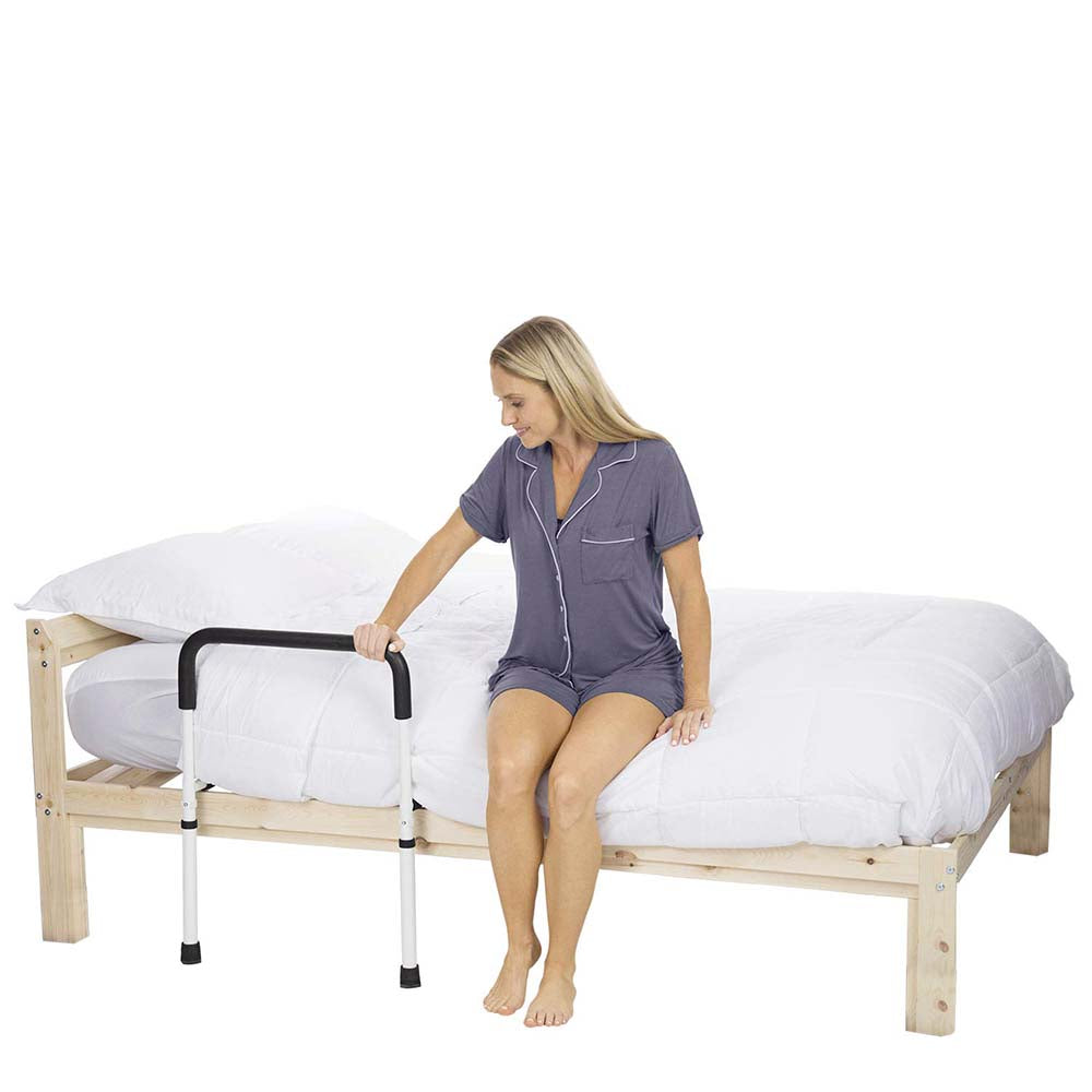 Height Adjustable Bed Rail for Seniors - Secure Bedside Support with Non-Slip Handle