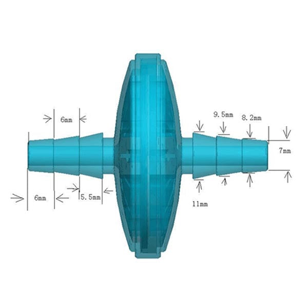 Hydrophobic suction filter for suction machines and tubing
