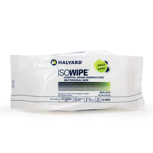 Halyard Isowipes – 70% Isopropyl Alcohol Surface Disinfectant Wipes, Hospital Grade, Pack of 75 Refills