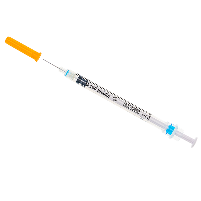29G Insulin Syringe with Retractable Safety Needle, Box of 100