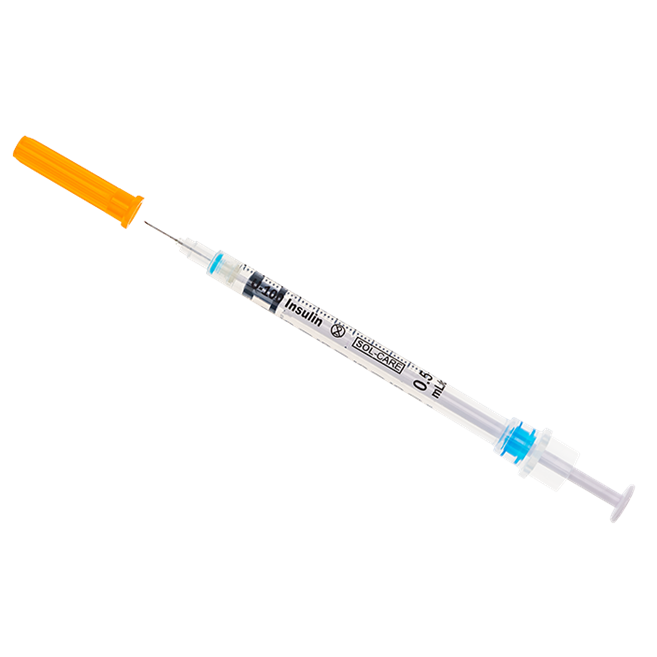 29G Insulin Syringe with Retractable Safety Needle, Box of 100