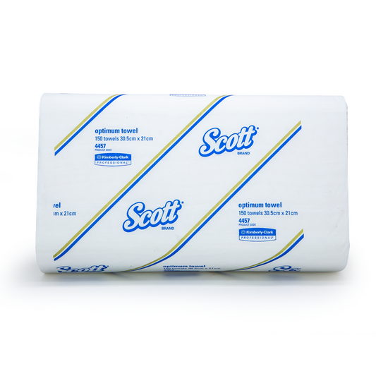 SCOTT Optimum Hand Towels – 150 Sheets, 30.5cm x 21cm, Airflex Technology, FSC Certified, Ideal for Clinics & Offices