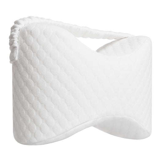 Memory Foam Knee & Leg Pillow with Leg Strap - Ideal for Side Sleepers, Pregnancy & Pain Relief