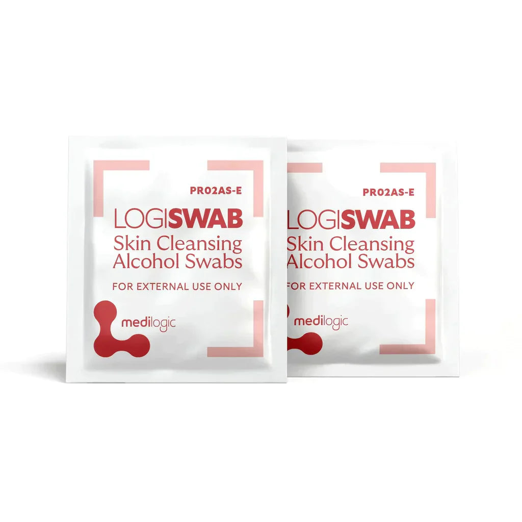 LOGISWAB Skin Cleaning Alcohol Swabs - Box 200, Individually Packed Alcohol Swabs for Skin Cleansing