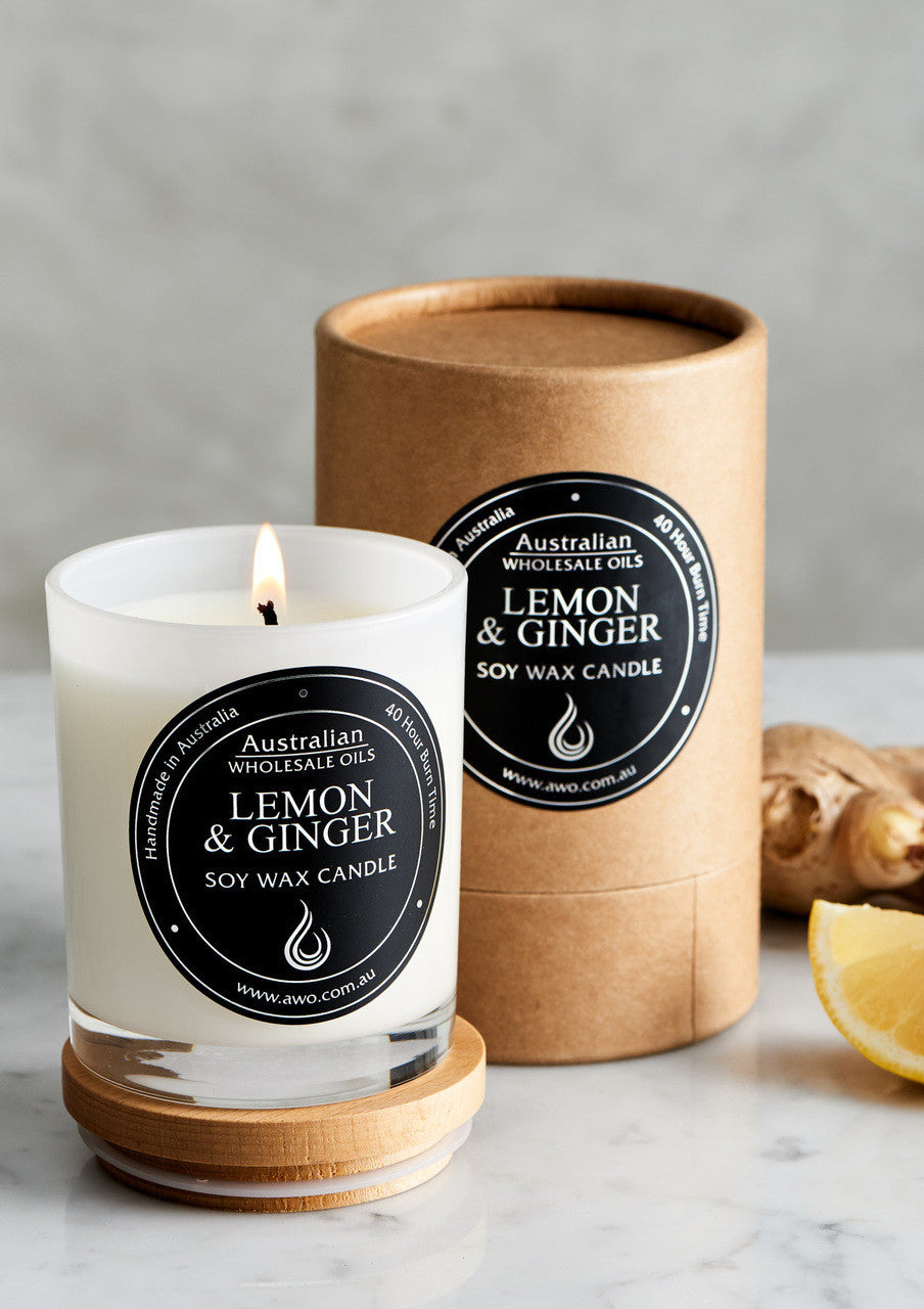 Lemon and Ginger Scented Soy Candles