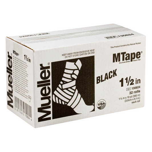 Mueller M Tape Black Athletic Sports Tape, Durable Support & Compression, 1 Roll, 100% Cotton, Zinc Oxide