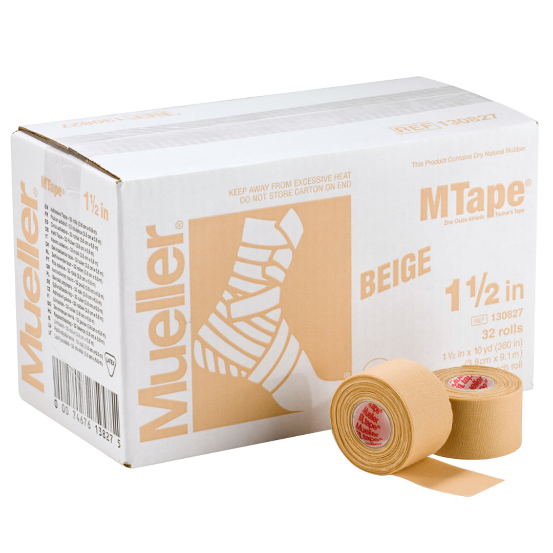 Mueller M-Tape Beige Athletic Sports Tape | High-Strength Support for Injury Prevention