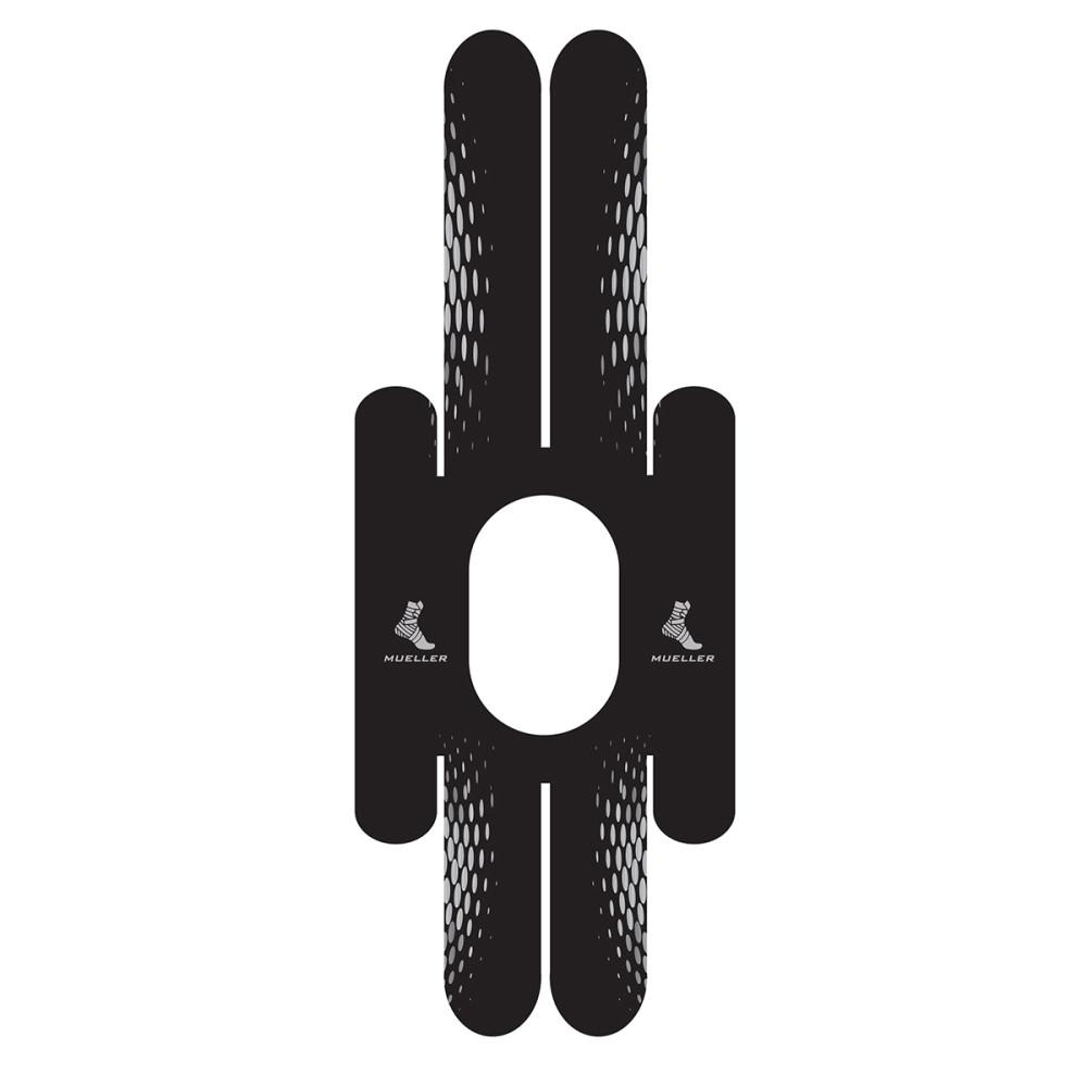 Mueller Easy Fit Pre-Cut Kinesiology Tape for Knee, Calf & Ankle - Black Y-Pattern 6 Strips, Pain Relief & Support