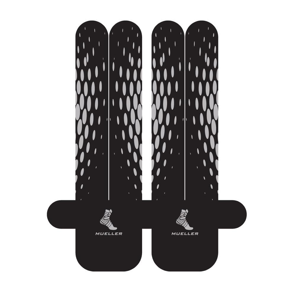 Mueller Easy Fit Pre-Cut Kinesiology Tape for Knee, Calf & Ankle - Black Y-Pattern 6 Strips, Pain Relief & Support