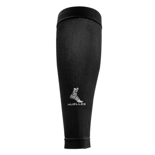 Mueller Graduated Compression Calf Sleeves Black Large - Enhance Circulation, Reduce Fatigue