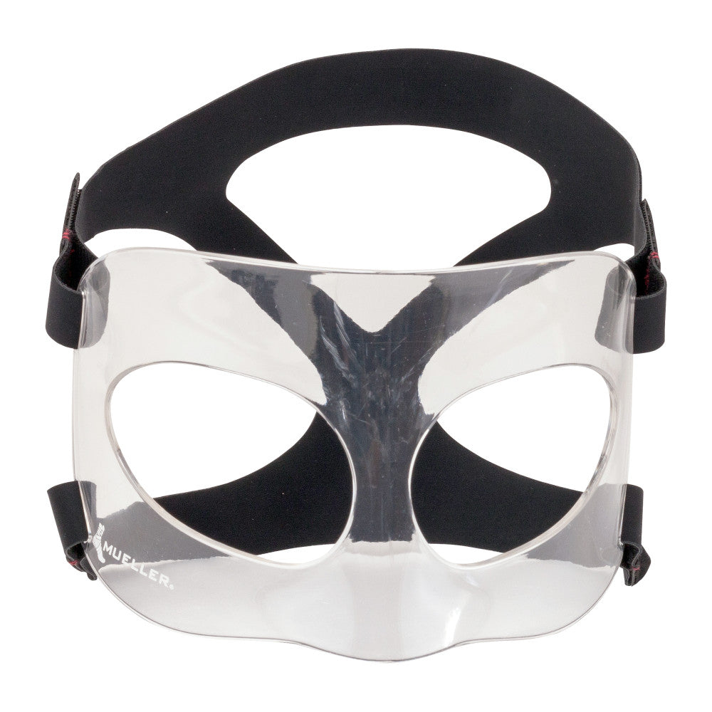 Mueller Face Guard for Nose & Face Injury Protection | Clear, One Size Fits Most | Ideal for Sports & Fitness