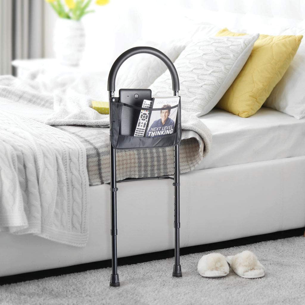 Height Adjustable Bed Rail with Pouch for Added Support | Fits Most Australian Beds