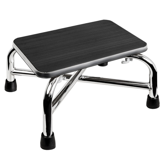 Non-Slip Medical Bathroom Foot Step Stool with Cross Brace & High Weight Capacity - Steel & MDF Construction