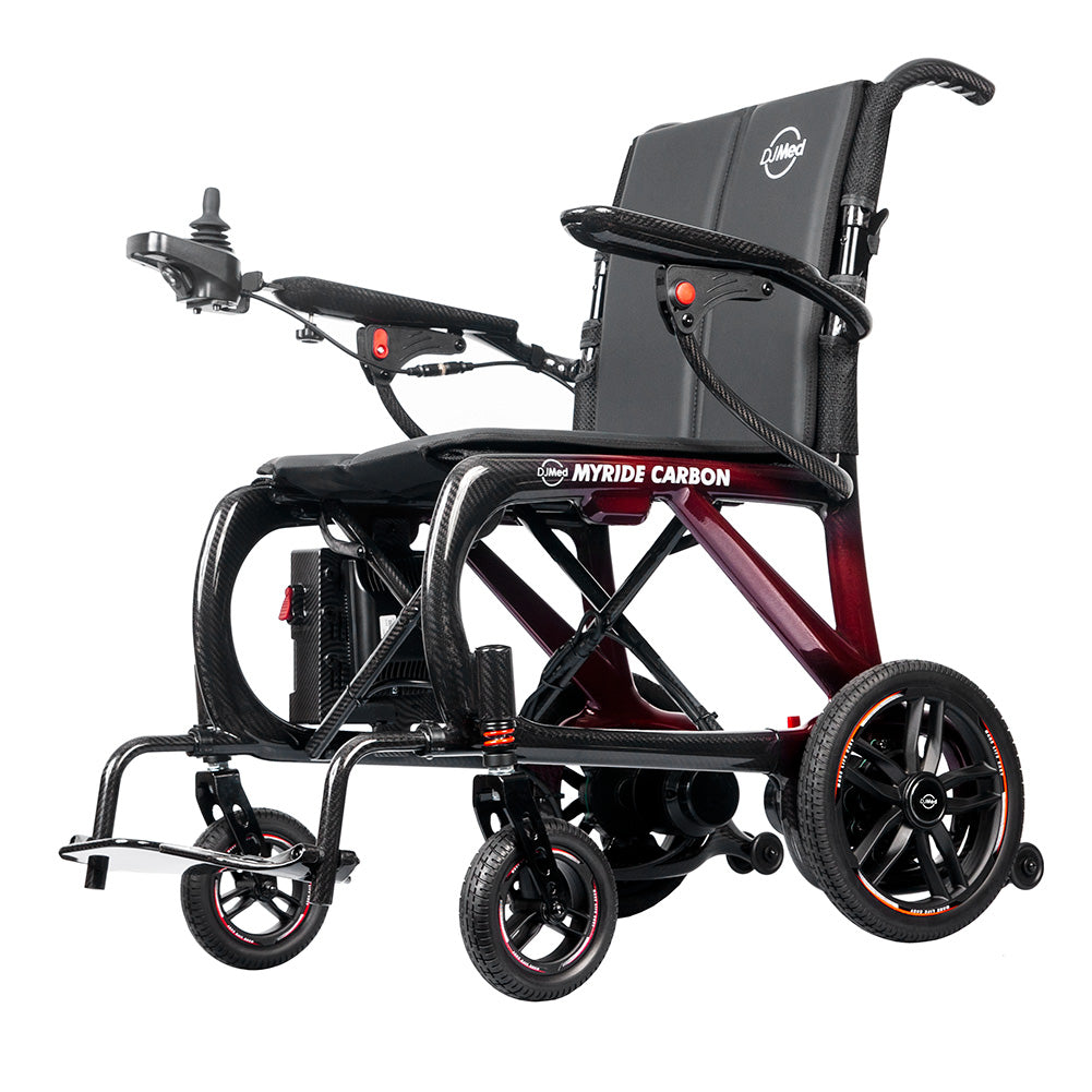 Ultralight carbon fibre electric wheelchair for travel & storage