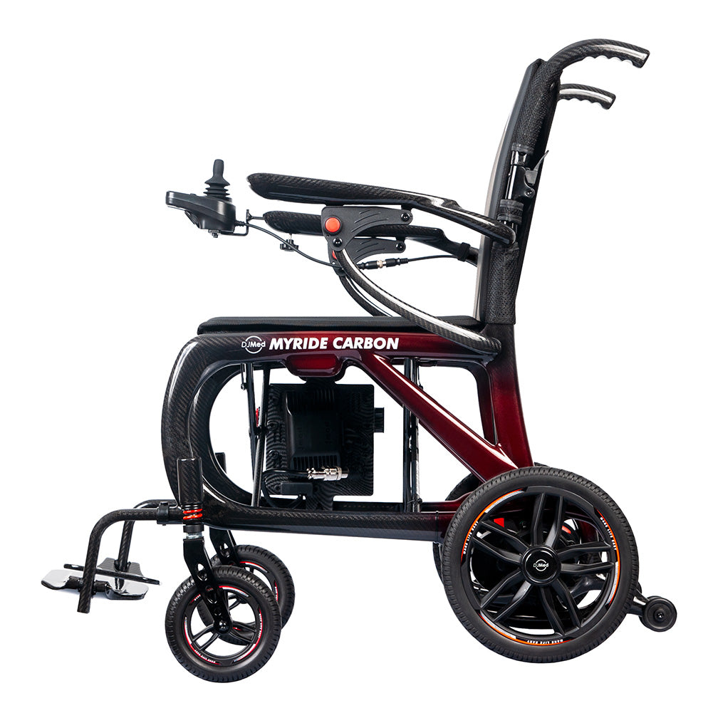 Ultralight carbon fibre electric wheelchair for travel & storage
