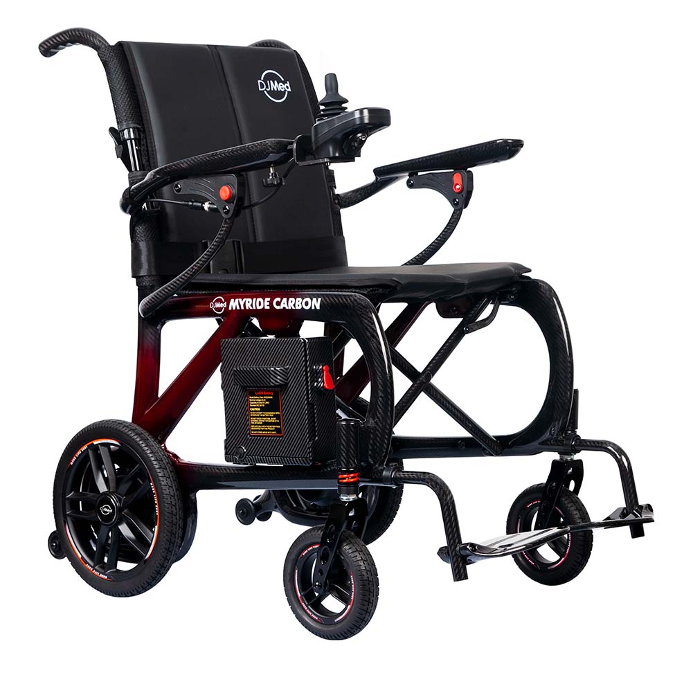 Ultralight carbon fibre electric wheelchair for travel & storage