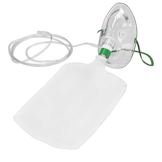 Adult Non-Rebreather Oxygen Mask with Soft Fit and Kink-Resistant Tubing