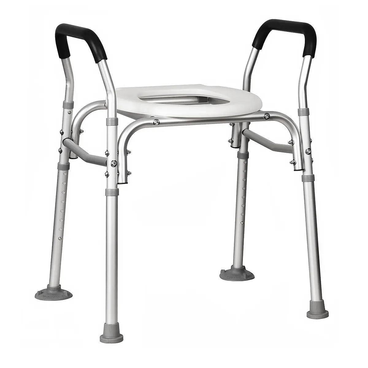 Adjustable Over Toilet Support Frame with Safety Rail, 125kg Capacity, for Elderly and Disabled