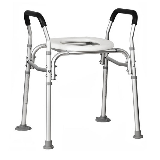 Adjustable Over Toilet Support Frame with Safety Rail, 125kg Capacity, for Elderly and Disabled