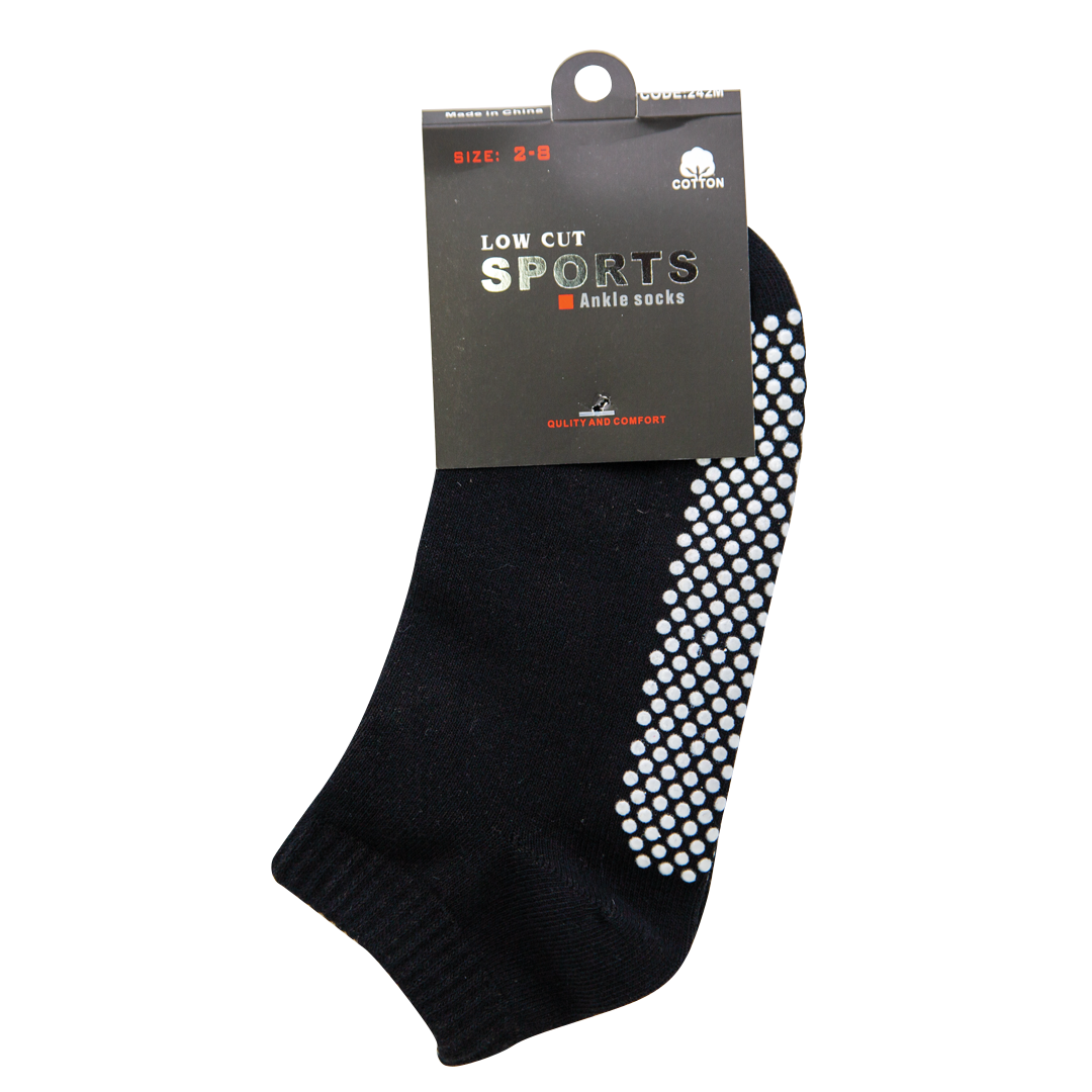 Black Non-Slip Pilates Yoga Socks with Silicone Grip – Low Cut, Breathable, Ankle Style for Men & Women