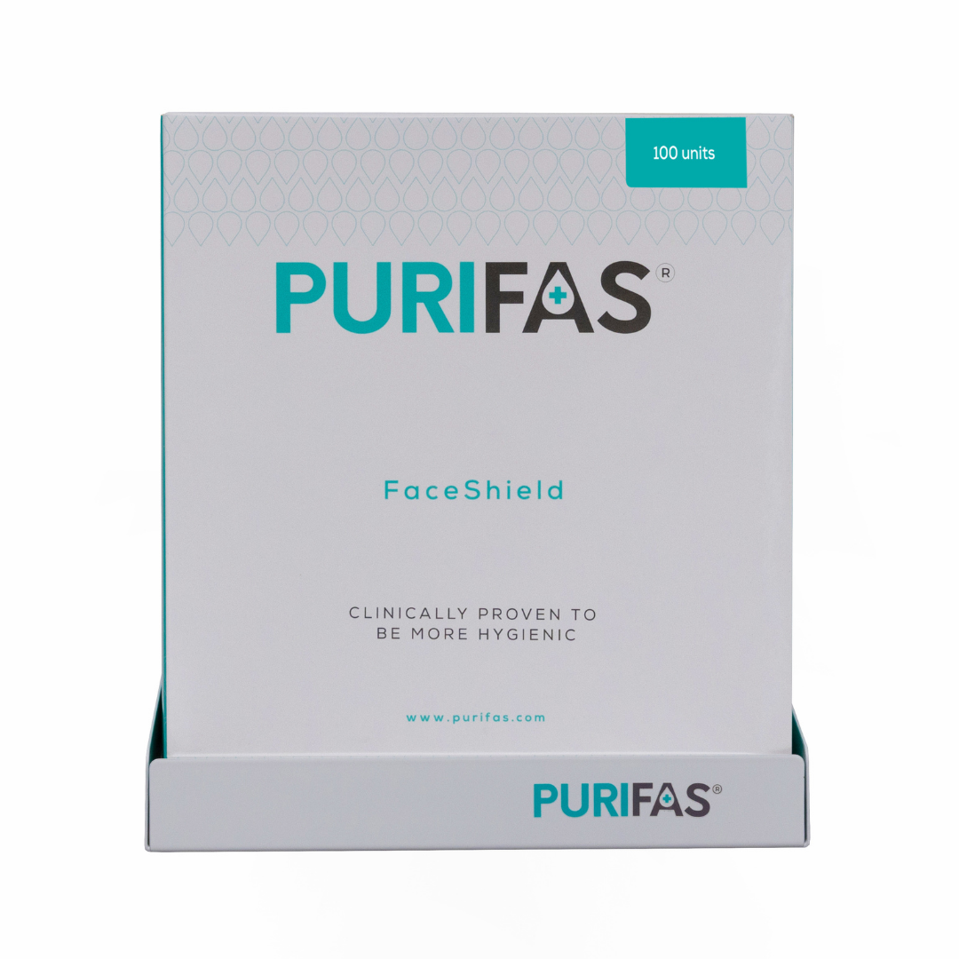 Purifas FaceShield™ Wall Mount – 21x24x10cm, White Powder-Coated Steel, Easy Installation, Clutter-Free Dispensing