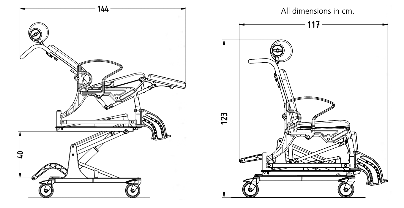 Multi Tilt-in-Place Shower Commode Chair - Electric Lift Mobility Aid