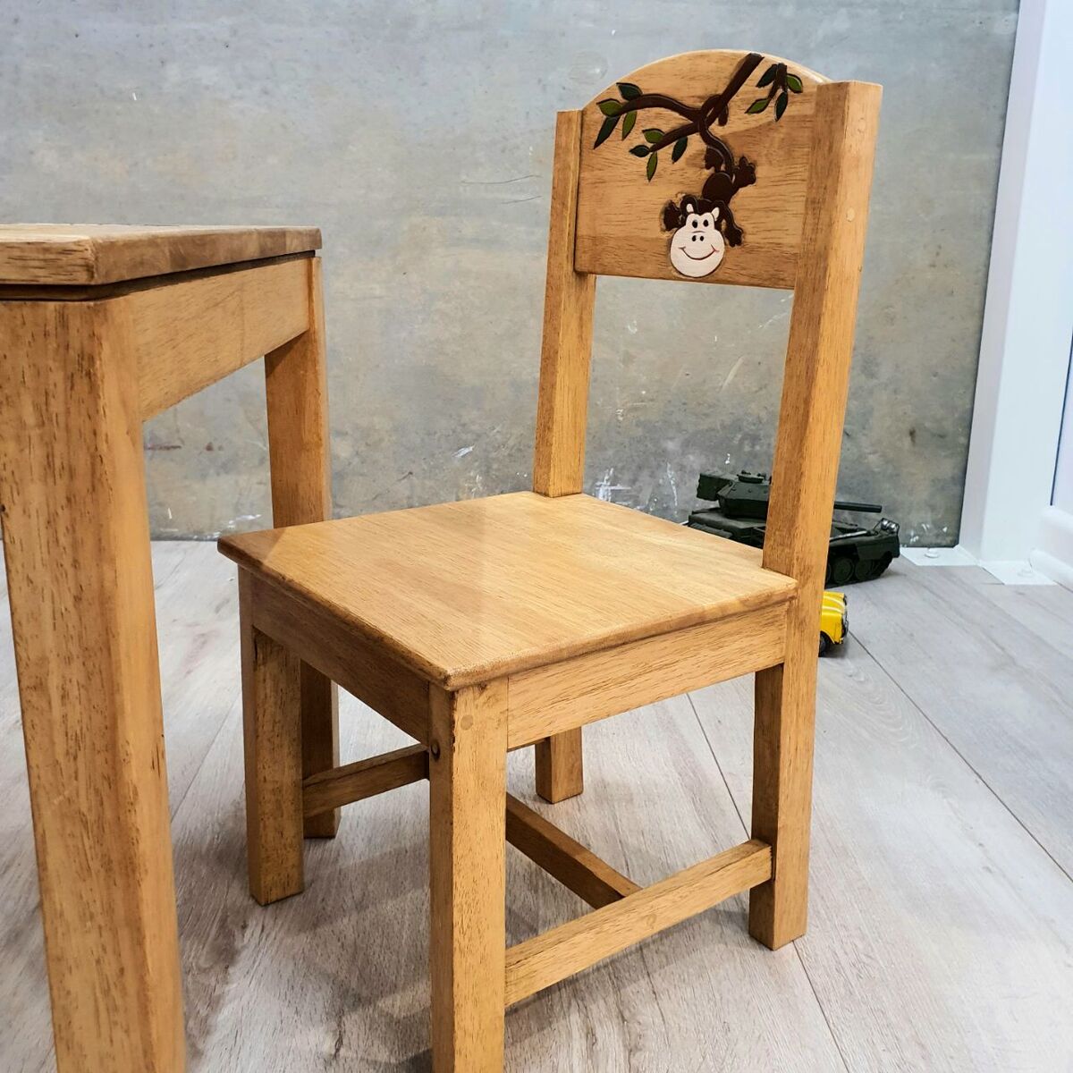 Monkey Land Kids Table & Chairs Set – Handmade Solid Hardwood