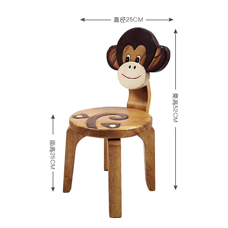 Monkey Kids Table Set with 2 Chairs – Handmade Solid Hardwood
