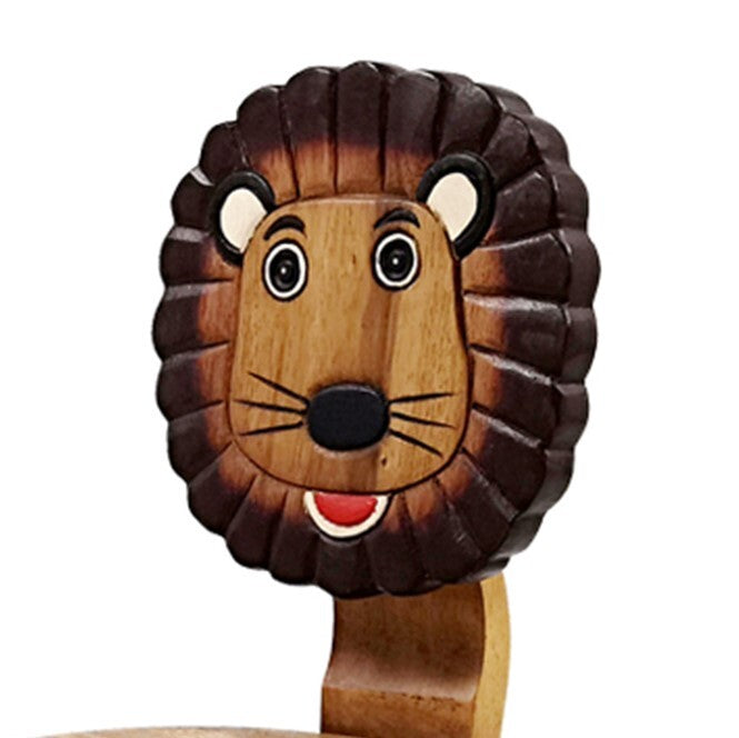 Kids Animal Chair Lion Design – Handmade Solid Hardwood