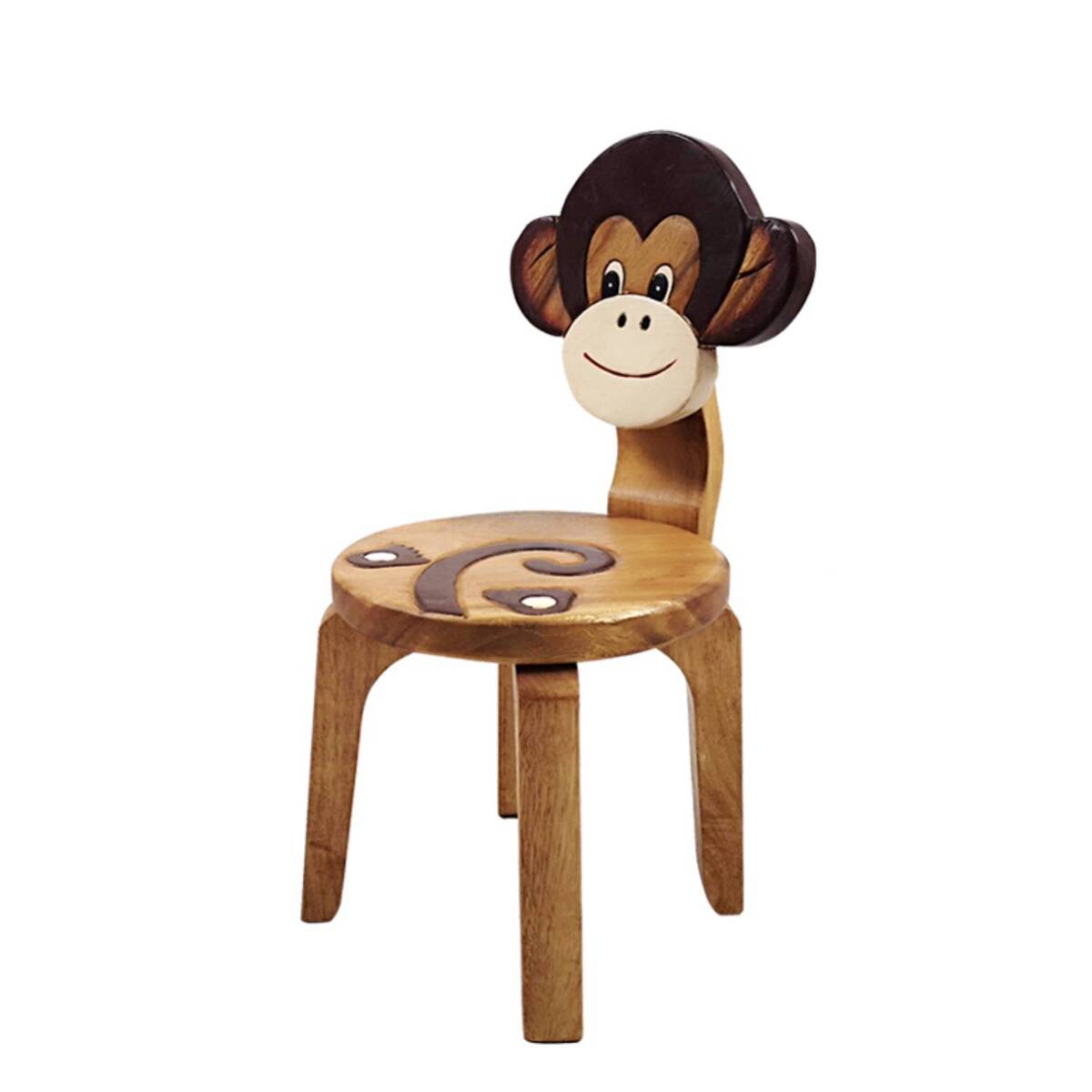 Kids Animal Chair Monkey Design – Handmade Solid Hardwood