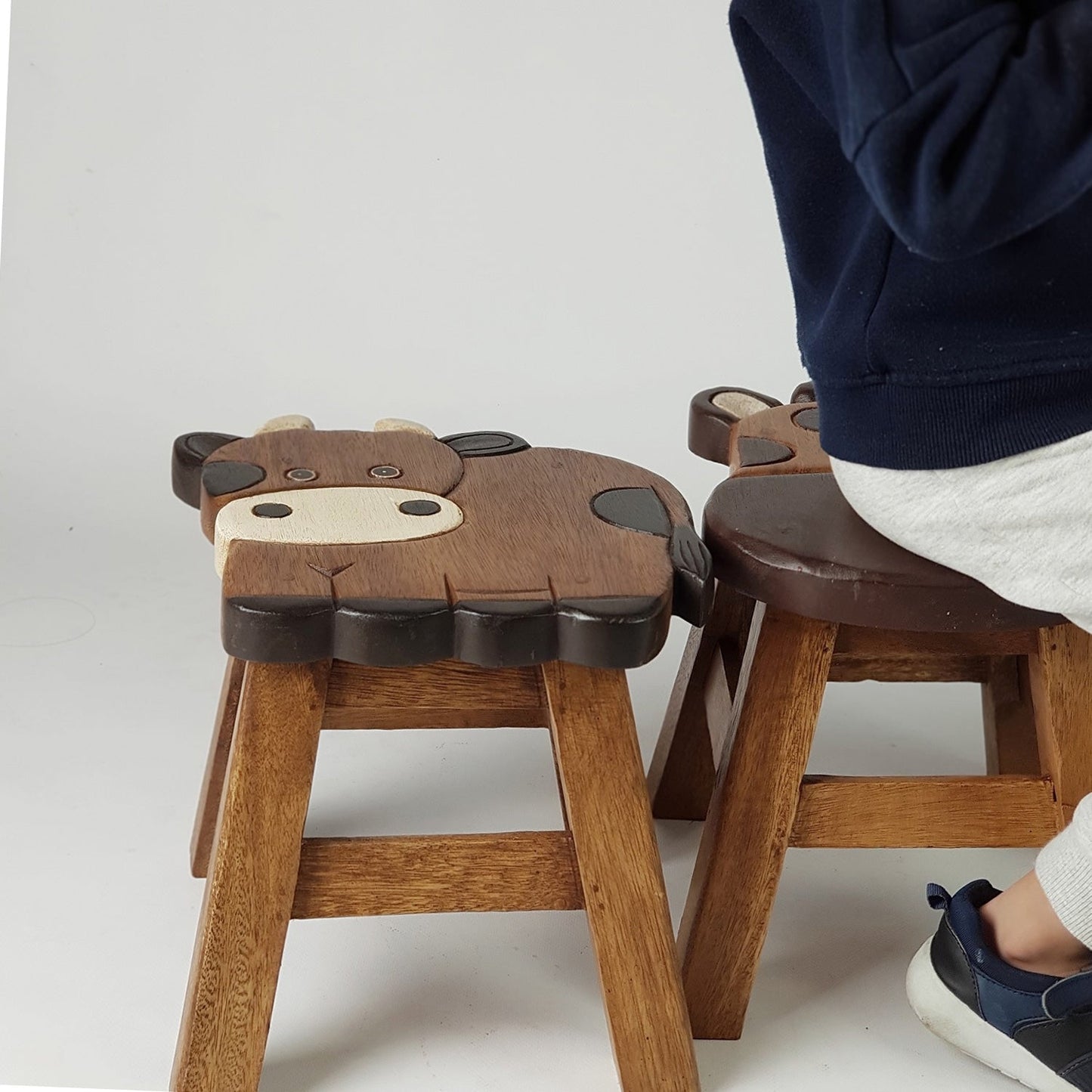 Premium Kids Wooden Cat Stool – Handmade Solid Wood Toilet Training and Step Stool