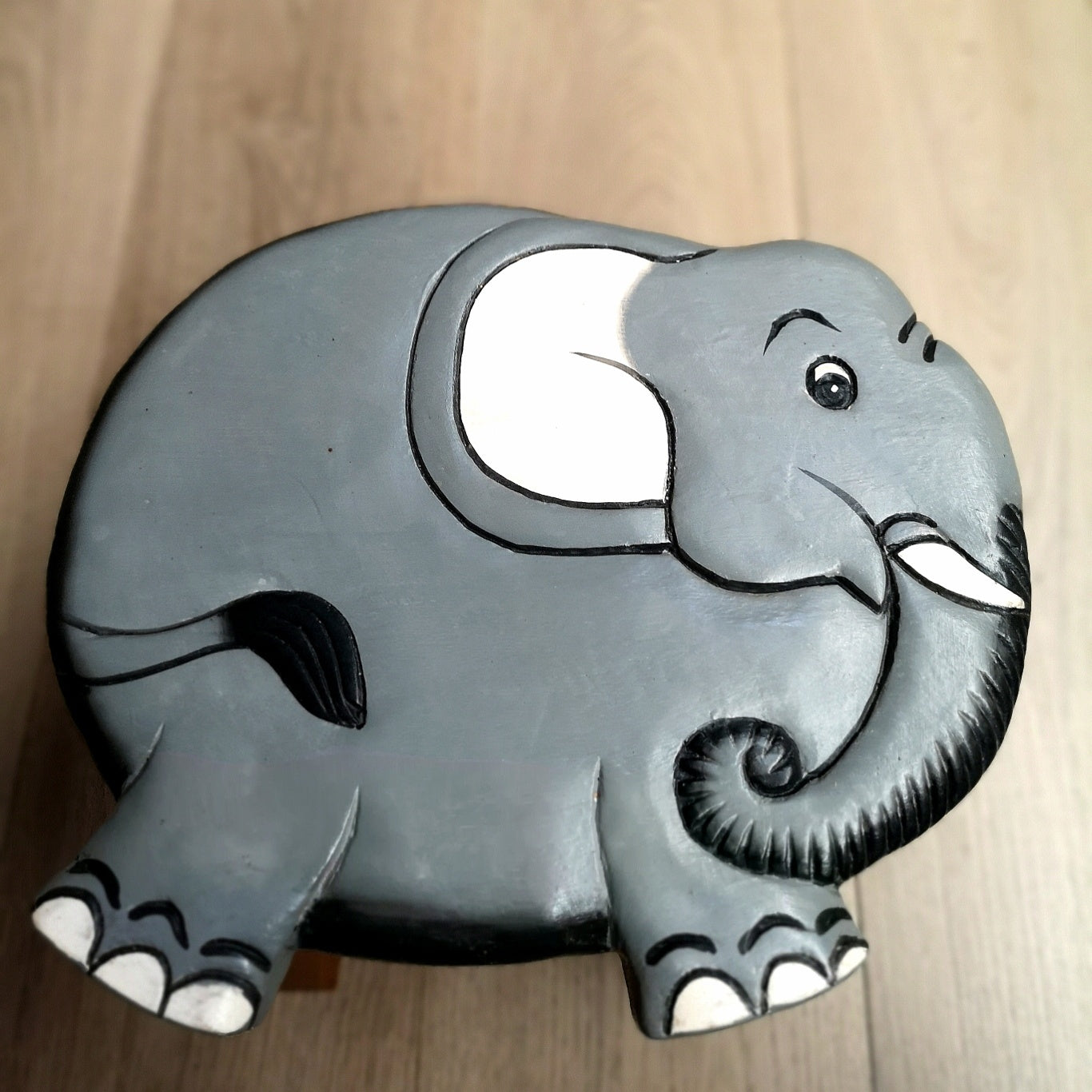 Premium Kids Wooden Elephant Stool – Handmade Solid Wood Toilet Training and Step Stool