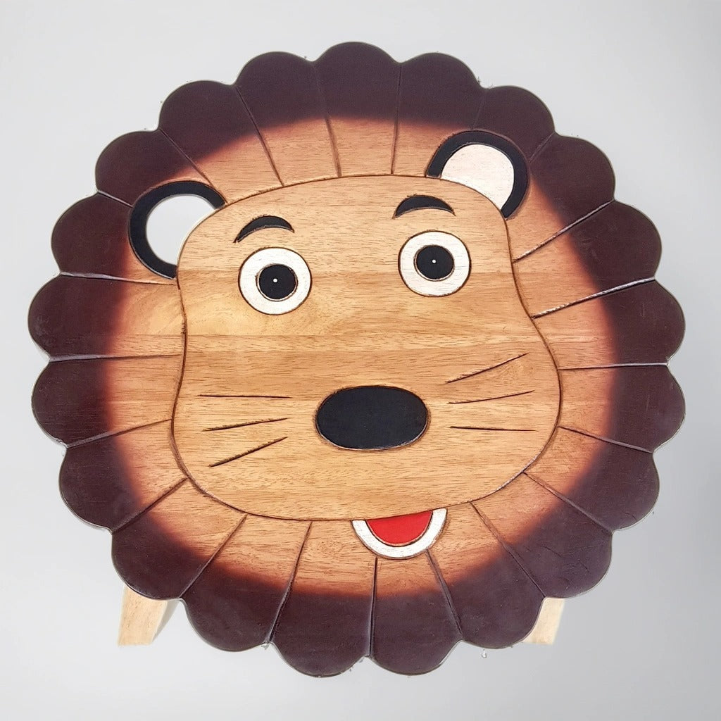 Kids Wooden Table – Lion Design - Handmade Solid Hardwood