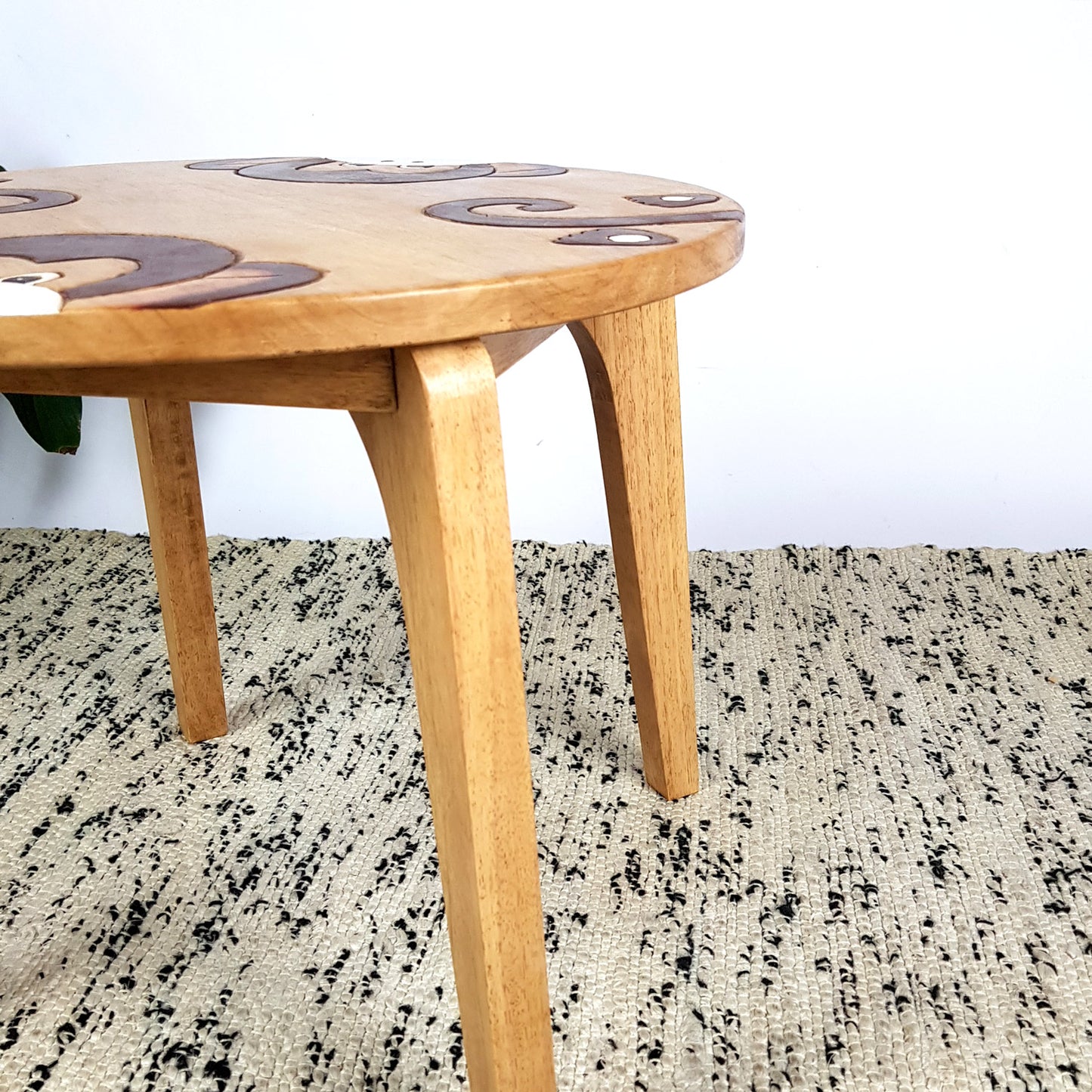 Kids Wooden Table – Monkey Design - Handmade Solid Hardwood
