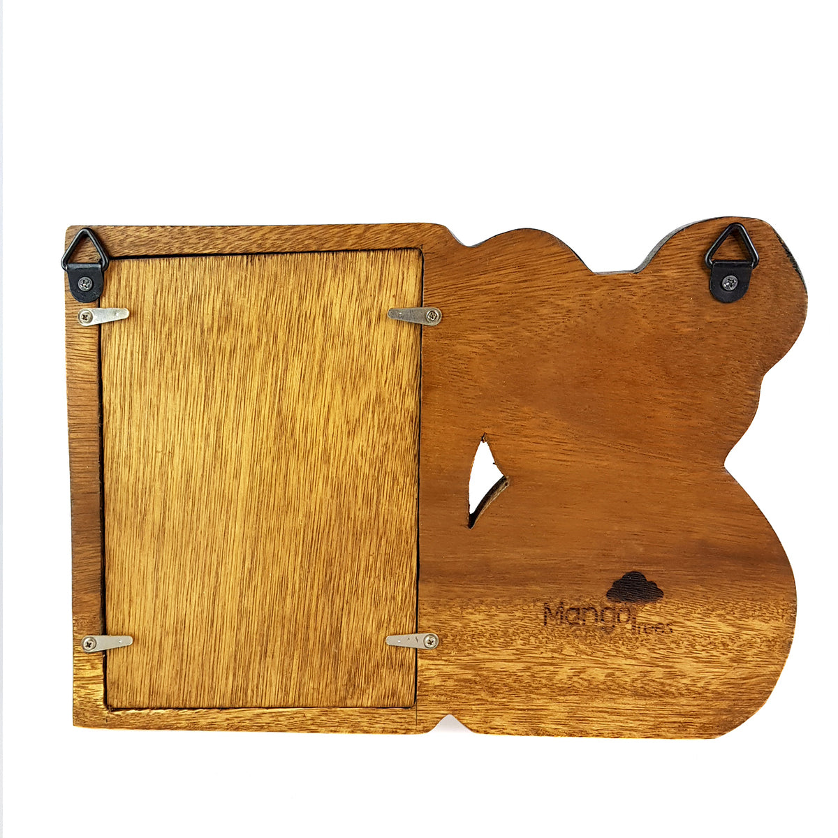 Hand-carved mouse 6x4 wooden photo frame in solid Raintree wood