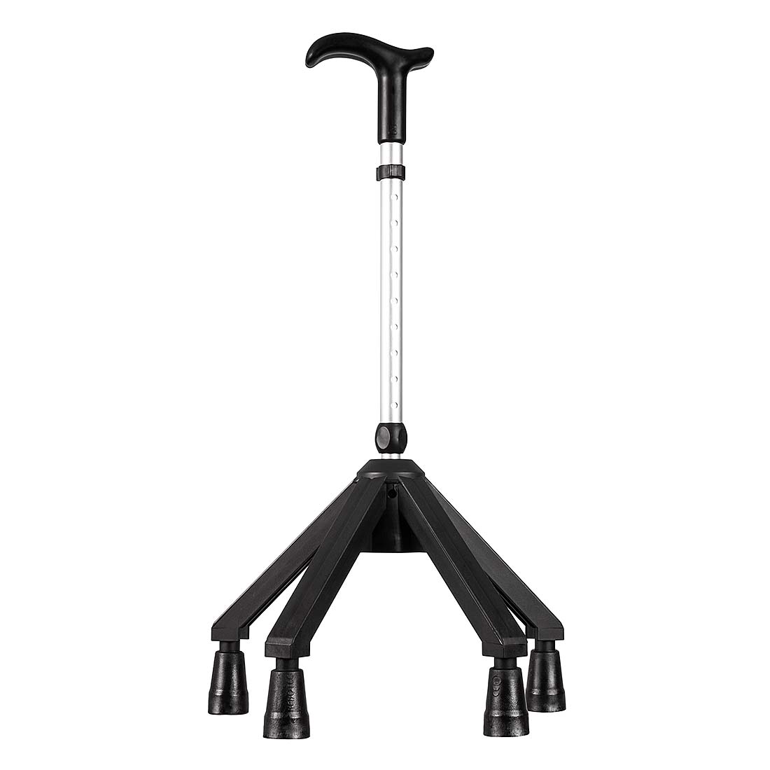 Quad Cane - Stable 4-Point Walking Stick with Adjustable Height for Enhanced Mobility