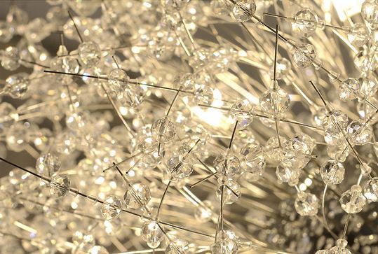 60cm rose gold Firefly chandelier pendant with 16 warm-light LED bulbs
