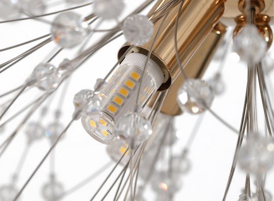 60cm rose gold Firefly chandelier pendant with 16 warm-light LED bulbs