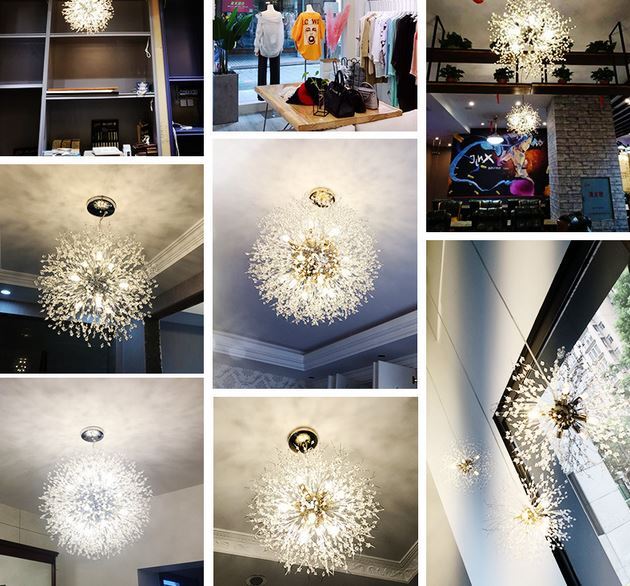 60cm rose gold Firefly chandelier pendant with 16 warm-light LED bulbs