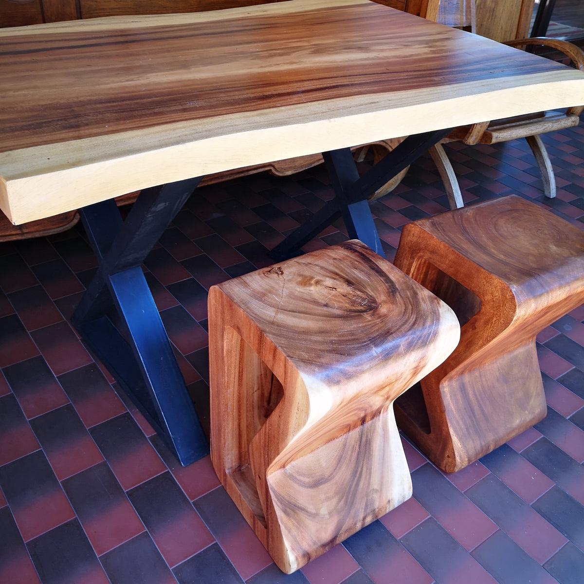 Hardwood Side Table / Bar Stool - HandmadeTimber Accent