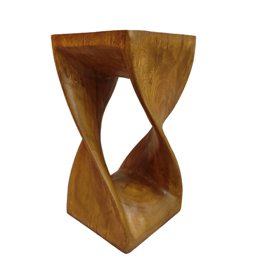 Handmade Hardwood Twist Side Table / Corner Stool / Plant Stand