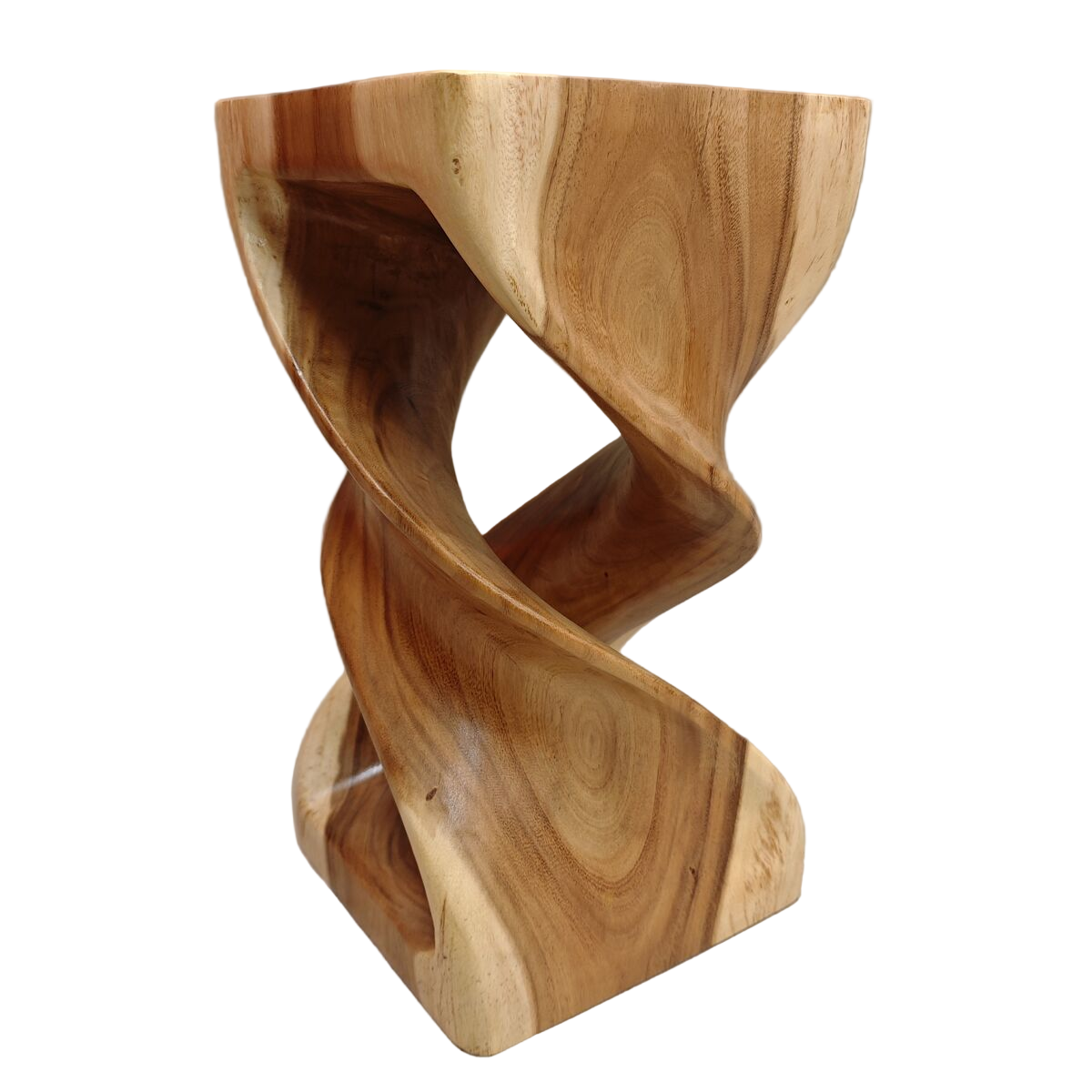 Handmade Hardwood Double Twist Side Table / Corner Stool / Plant Stand