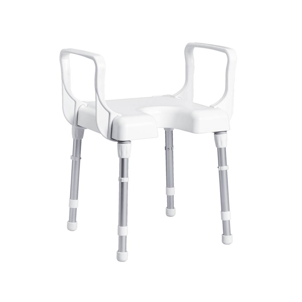 Rebotec Cannes Shower Chair with Armrests - Lightweight, Adjustable, Waterproof & Safe for Elderly and Disabled