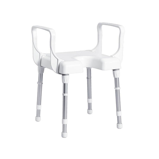 Rebotec Cannes Shower Chair with Armrests - Lightweight, Adjustable, Waterproof & Safe for Elderly and Disabled