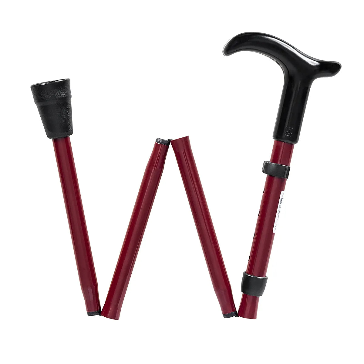 Rebotec Simplex Foldable Walking Stick with Derby Handle - Compact, Lightweight, and Height Adjustable Walking Cane for Enhanced Mobility