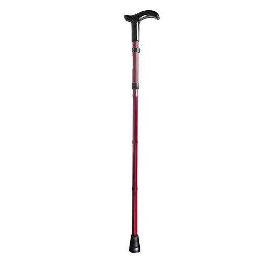 Rebotec Simplex Foldable Walking Stick with Derby Handle - Compact, Lightweight, and Height Adjustable Walking Cane for Enhanced Mobility