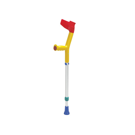 Rebotec Fun-Kids Adjustable Crutches for Children - Ergonomic Yellow Open Cuff Design