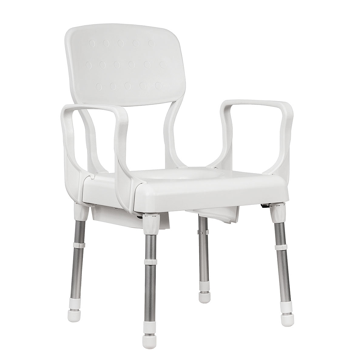Rebotec Lyon Height-Adjustable Commode Chair - Lightweight & Durable Shower and Toilet Chair for Assisted Living