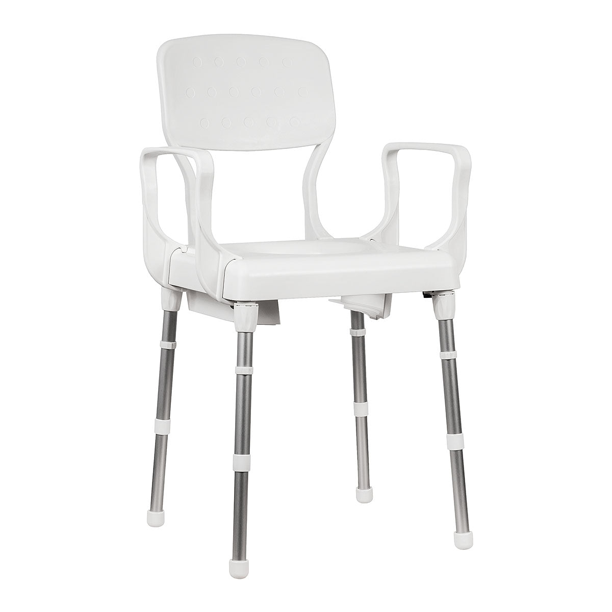 Rebotec Lyon Height-Adjustable Commode Chair - Lightweight & Durable Shower and Toilet Chair for Assisted Living