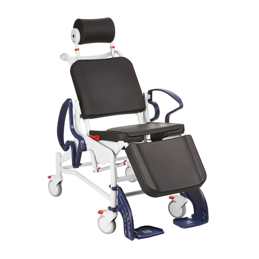Rebotec Phoenix Tilt & Recline Comfort Shower Commode Chair - With Hygiene Seat & Supportive Headrest